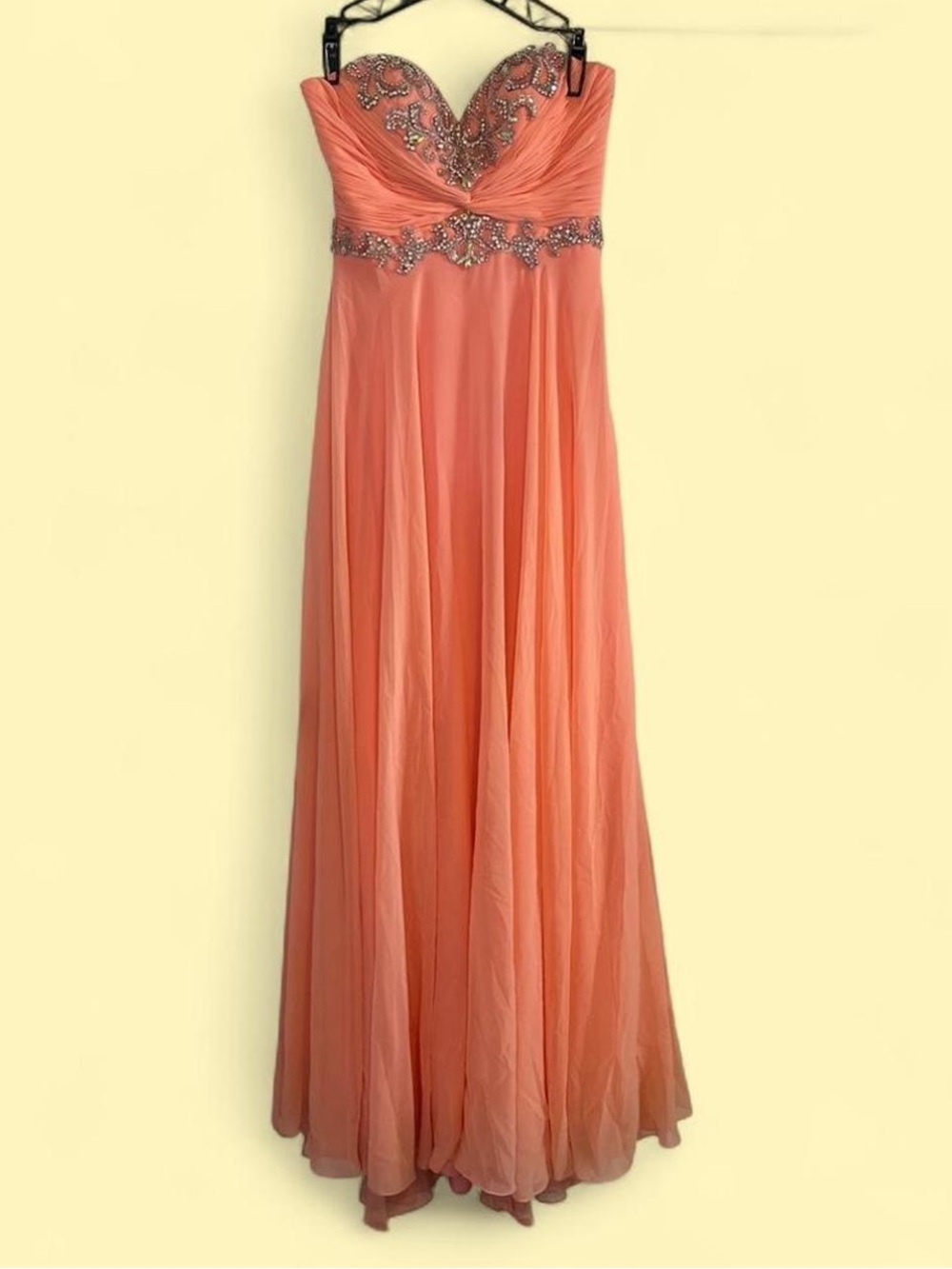 Cache Coral Pink Prom Gown